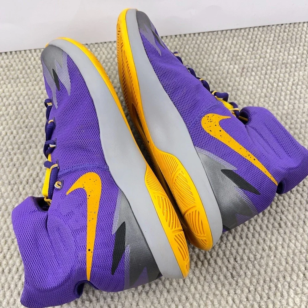 Nike Basketball Shoes Lakers Hypervenom Zoom Purple Gold 630913-502 Mens Size‎ 7
